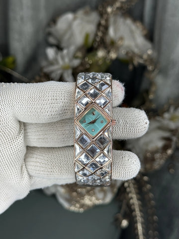 Swarovsk i Bangle Dual Tone Tiffany Dial Premium Watch