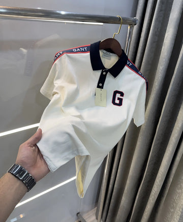 Gant Cream Logo Work Premium Polo T-shirt