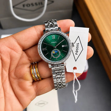 FOSSIL_LADIES_SILVER_GREEN