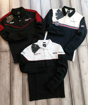 Hugo  Boss Black Logo Work Premium Full Sleeve Polo T-Shirt