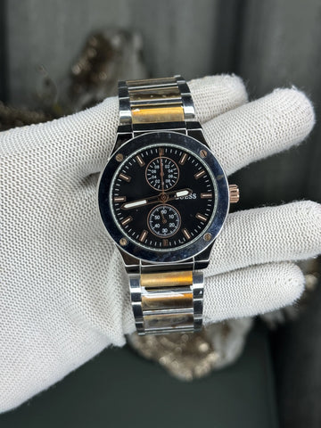 Guess Jet Dual Tone Black Metal Premium Watch