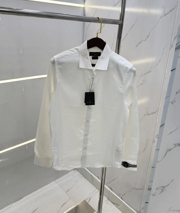 Massimo Dutti White Watch Logo Imported Shirt