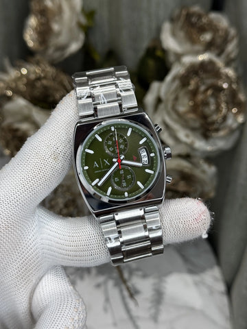 Arman i Exchange Oliver Silver Green Metal Premium Watch