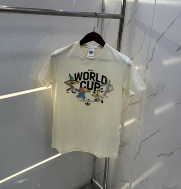 Adida s Cream Logo Print Imported  T-Shirt