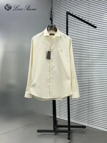 Loro Piana Butter Embroidery Logo Work Premium Shirt