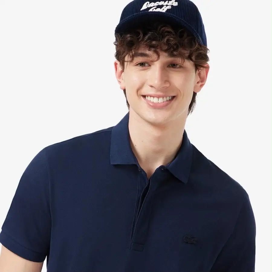 Lacost e Petrol Blue Embroidery Logo Premium Polo T-Shirt