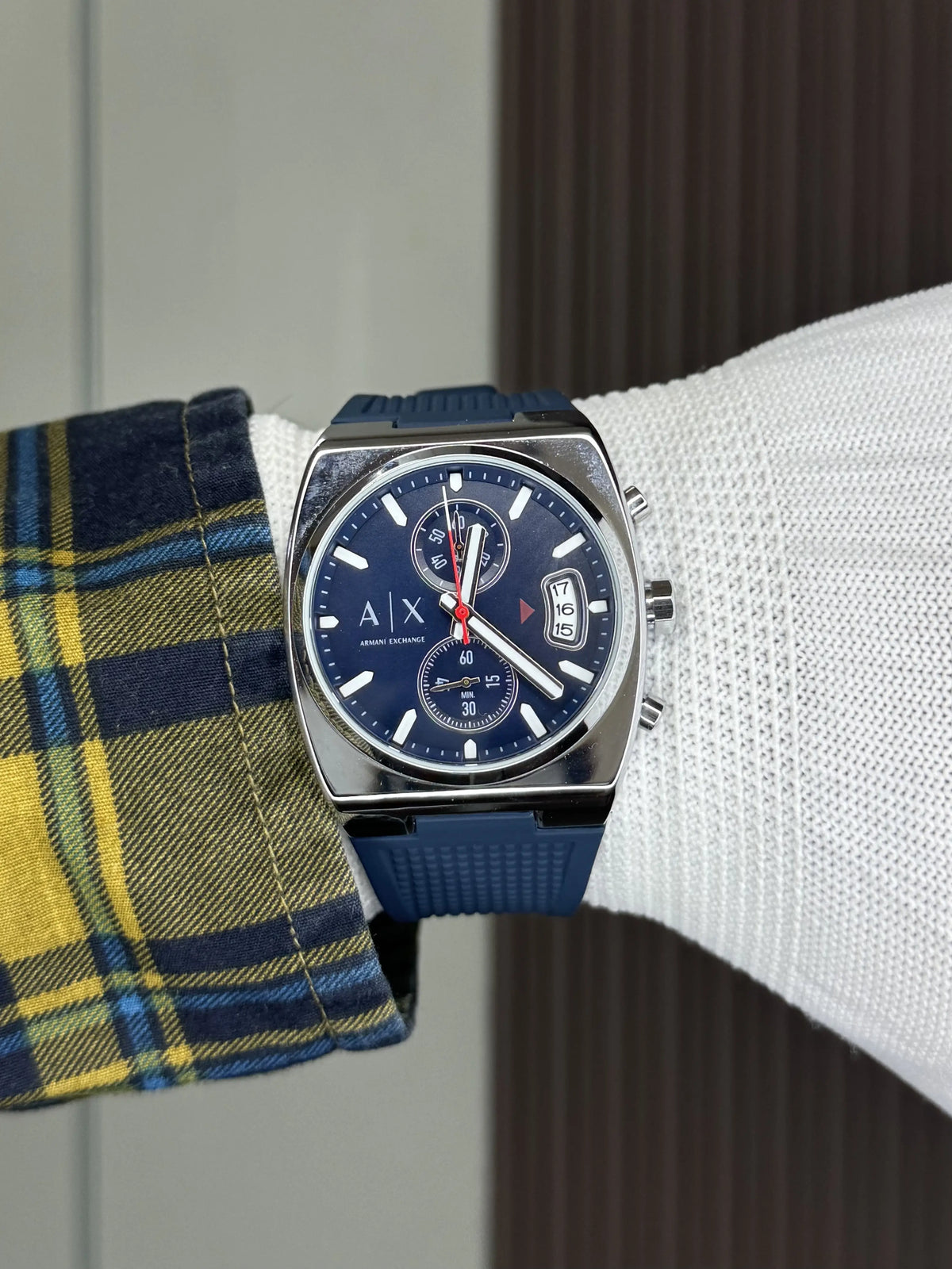 Arman i Exchange Oliver Silver Blue Premium Chronograph Watch