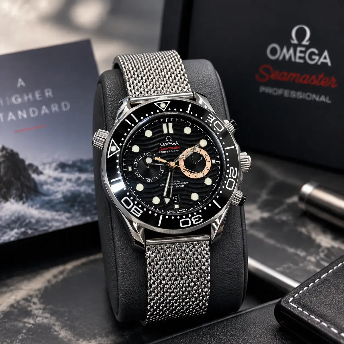 Omeg_a Seamaster Chronograph Automatic Mesh Strap
