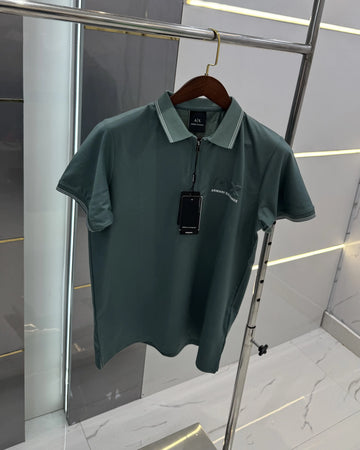 Arman i Exchange Green Embossed Logo Premium Polo T-shirt With Box