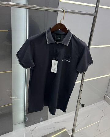 Arman i Exchange Grey Embossed Logo Premium Polo T-shirt With Box