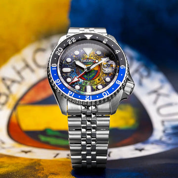 Seik o Sports5 Sari Kanaryalar Concept Customised Premium Automatic Watch