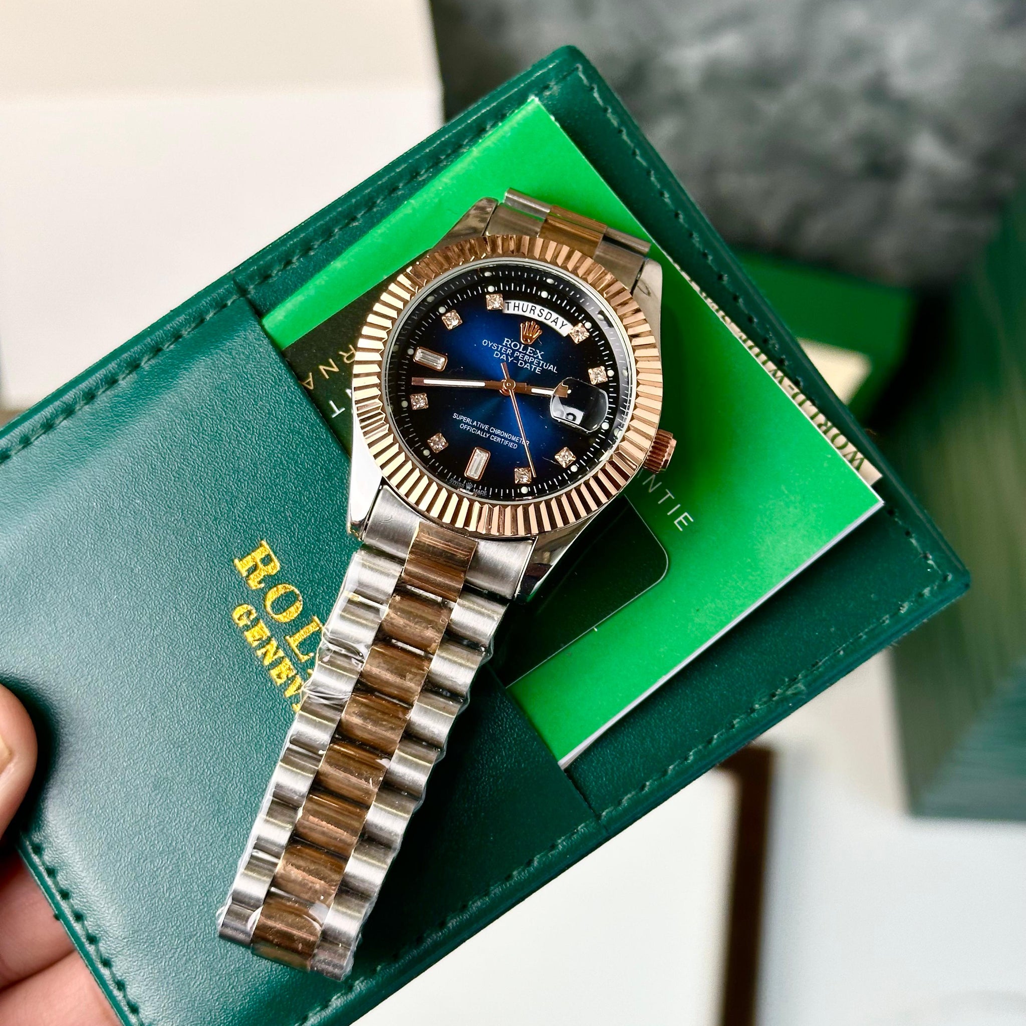Rol/ex Day date Two tone blue