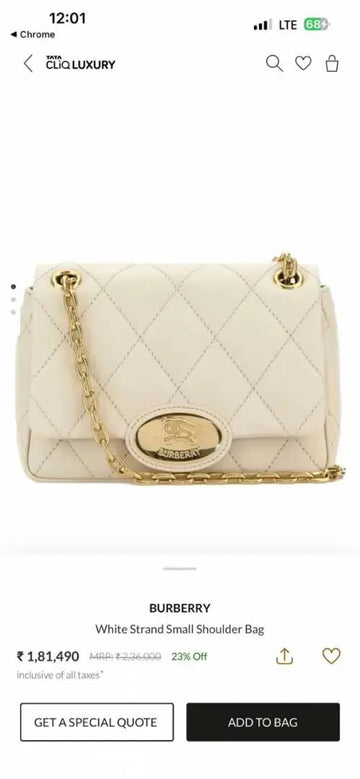 Burbeery Small Strand Crossbody Bag 100 Original Quality With Original Box